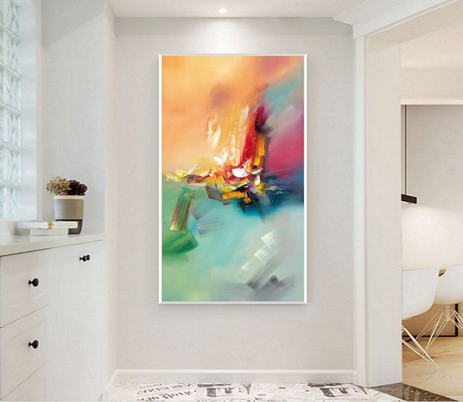 green yellow wall art